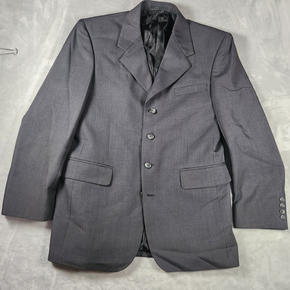 Gino Cappeli 38R Gray Blazer Sport Coat Preppy Academic Tailored Suit Jacket